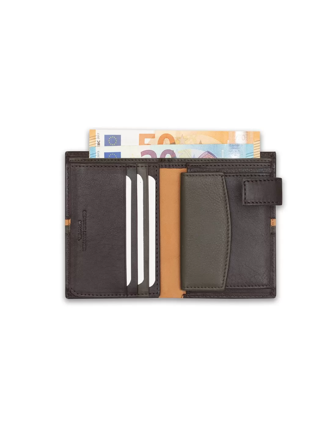 Hombre MONPIEL Carteras Hombre Piel*Billetero con Broche y Monedero Dentro Rayas a Color