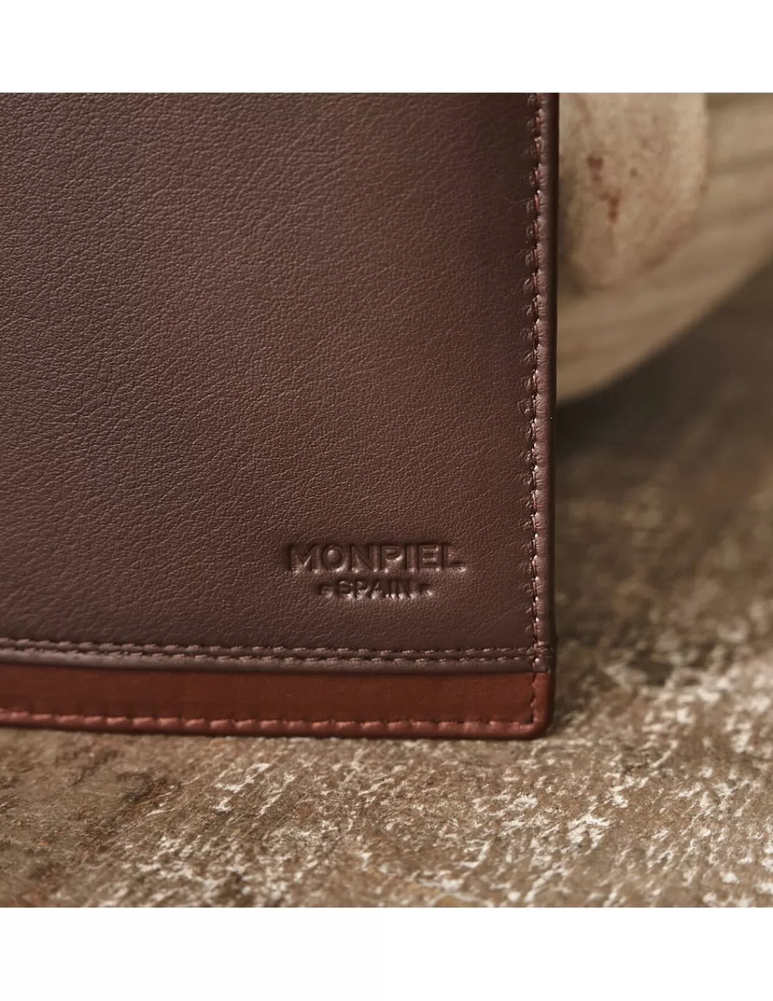 Hombre MONPIEL Carteras Hombre Piel*Cartera Americana de piel con Monedero y Tarjetero Extra Lago