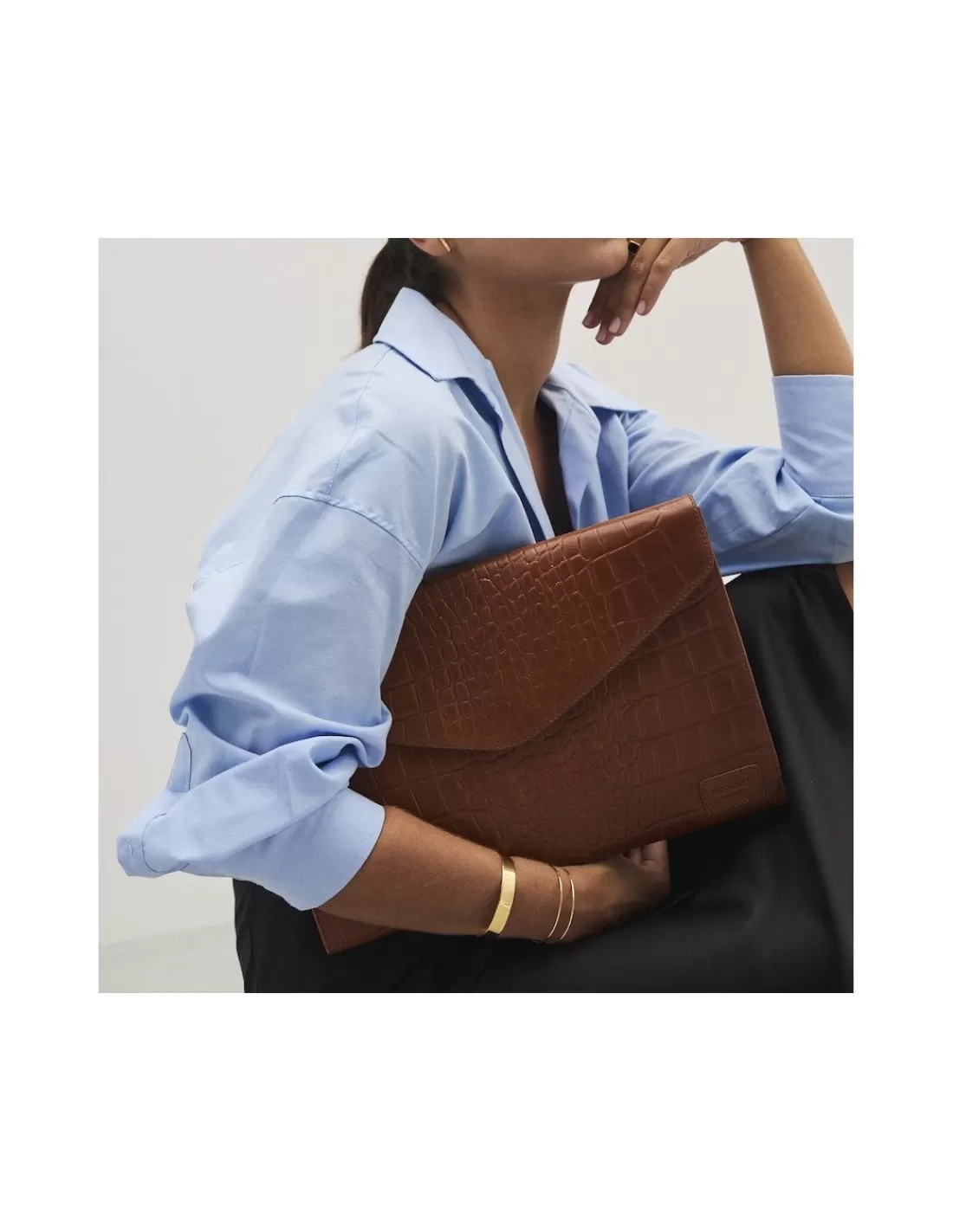 Mujer MONPIEL Otros Accesorios | Otros Accesorios*Funda de ordenador portatil de piel Elegance Coco