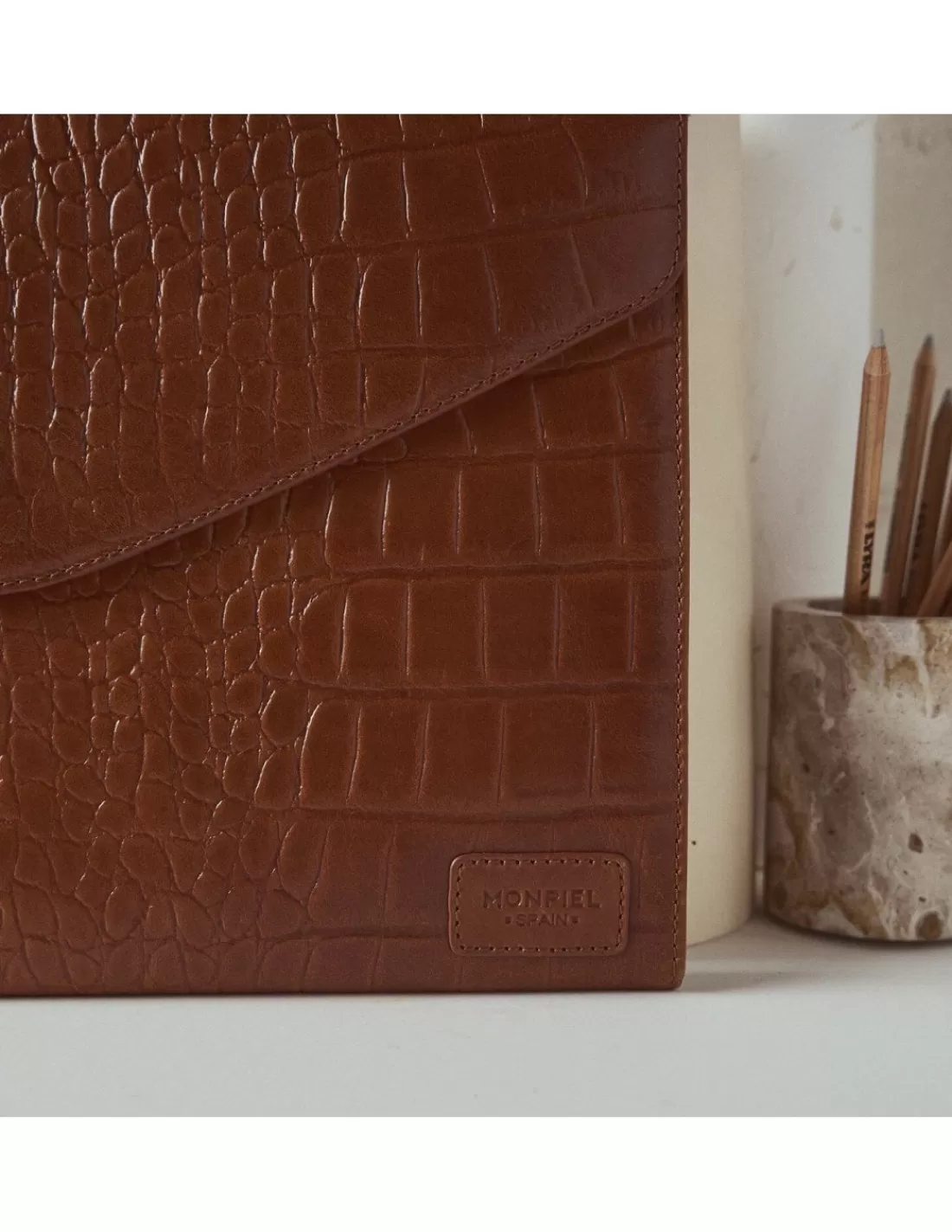 Mujer MONPIEL Otros Accesorios | Otros Accesorios*Funda de ordenador portatil de piel Elegance Coco